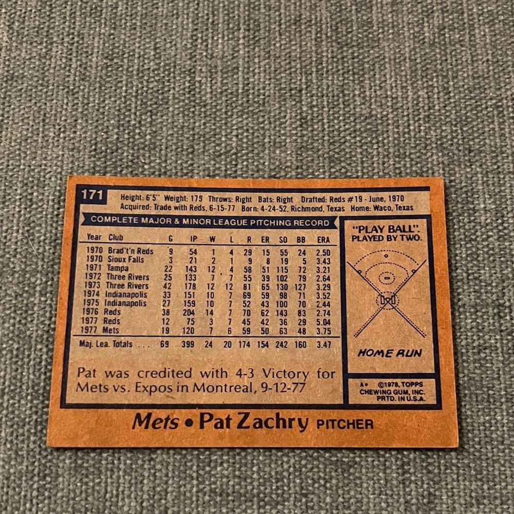 1978 Topps New York Mets Baseball Card Trading Card - Picture 2 of 2